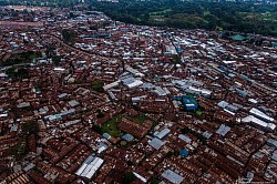 An aerial view of where Moses Deluka grew up. Kibera town